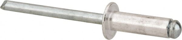 Marson - Button Head Aluminum Open End Blind Rivet - Steel Mandrel, 5/16" to 3/8" Grip, 3/8" Head Diam, 0.192" to 0.196" Hole Diam, 0.575" Length Under Head, 3/16" Body Diam - Exact Tooling