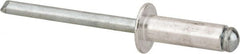 Marson - Button Head Aluminum Open End Blind Rivet - Steel Mandrel, 5/16" to 3/8" Grip, 3/8" Head Diam, 0.192" to 0.196" Hole Diam, 0.575" Length Under Head, 3/16" Body Diam - Exact Tooling