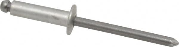 Marson - Button Head Aluminum Open End Blind Rivet - Steel Mandrel, 0.376" to 1/2" Grip, 3/8" Head Diam, 0.192" to 0.196" Hole Diam, 0.7" Length Under Head, 3/16" Body Diam - Exact Tooling
