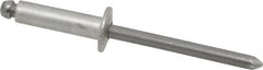 Marson - Button Head Aluminum Open End Blind Rivet - Steel Mandrel, 0.376" to 1/2" Grip, 3/8" Head Diam, 0.192" to 0.196" Hole Diam, 0.7" Length Under Head, 3/16" Body Diam - Exact Tooling