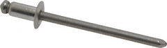 Marson - Button Head Stainless Steel Open End Blind Rivet - Stainless Steel Mandrel, 1/32" to 1/8" Grip, 1/4" Head Diam, 0.129" to 0.133" Hole Diam, 0.275" Length Under Head, 1/8" Body Diam - Exact Tooling