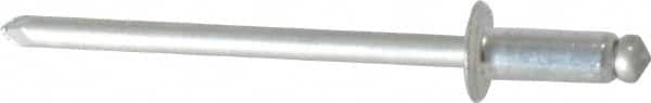 Marson - Button Head Stainless Steel Open End Blind Rivet - Stainless Steel Mandrel, 0.126" to 3/16" Grip, 1/4" Head Diam, 0.129" to 0.133" Hole Diam, 0.337" Length Under Head, 1/8" Body Diam - Exact Tooling