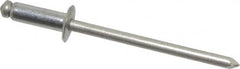 Marson - Button Head Stainless Steel Open End Blind Rivet - Stainless Steel Mandrel, 3/16" to 1/4" Grip, 1/4" Head Diam, 0.129" to 0.133" Hole Diam, 0.4" Length Under Head, 1/8" Body Diam - Exact Tooling