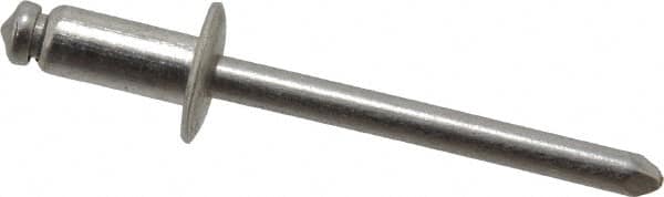 Marson - Button Head Stainless Steel Open End Blind Rivet - Stainless Steel Mandrel, 3/16" to 1/4" Grip, 3/8" Head Diam, 0.192" to 0.196" Hole Diam, 0.45" Length Under Head, 3/16" Body Diam - Exact Tooling