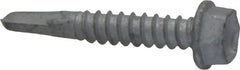 Buildex - #12, Hex Washer Head, Hex Drive, 1-1/4" Length Under Head, #2 Point, Self Drilling Screw - Steel - Exact Tooling
