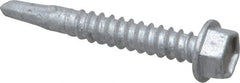 Buildex - #12, Hex Washer Head, Hex Drive, 1-1/2" Length Under Head, #2 Point, Self Drilling Screw - Steel - Exact Tooling