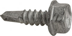 Buildex - #10, Hex Washer Head, Hex Drive, 5/8" Length Under Head, #3 Point, Self Drilling Screw - Steel - Exact Tooling
