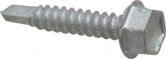 Buildex - #10, Hex Washer Head, Hex Drive, 1" Length Under Head, #3 Point, Self Drilling Screw - Steel - Exact Tooling