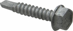 Buildex - #10, Hex Washer Head, Hex Drive, 1" Length Under Head, #3 Point, Self Drilling Screw - Steel - Exact Tooling