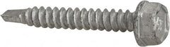 Buildex - #10, Hex Washer Head, Hex Drive, 1-1/4" Length Under Head, #3 Point, Self Drilling Screw - Steel - Exact Tooling