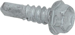 Buildex - #12, Hex Washer Head, Hex Drive, 3/4" Length Under Head, #3 Point, Self Drilling Screw - Steel - Exact Tooling