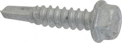 Buildex - #12, Hex Washer Head, Hex Drive, 1" Length Under Head, #3 Point, Self Drilling Screw - Steel - Exact Tooling