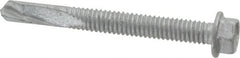 Buildex - #12, Hex Washer Head, Hex Drive, 2" Length Under Head, #5 Point, Self Drilling Screw - Steel - Exact Tooling
