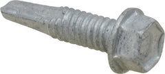 Buildex - #12, Hex Washer Head, Hex Drive, 7/8" Length Under Head, #4 Point, Self Drilling Screw - Steel - Exact Tooling