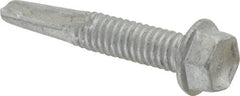 Buildex - #12, Hex Washer Head, Hex Drive, 1-1/4" Length Under Head, #4.5 Point, Self Drilling Screw - Steel - Exact Tooling