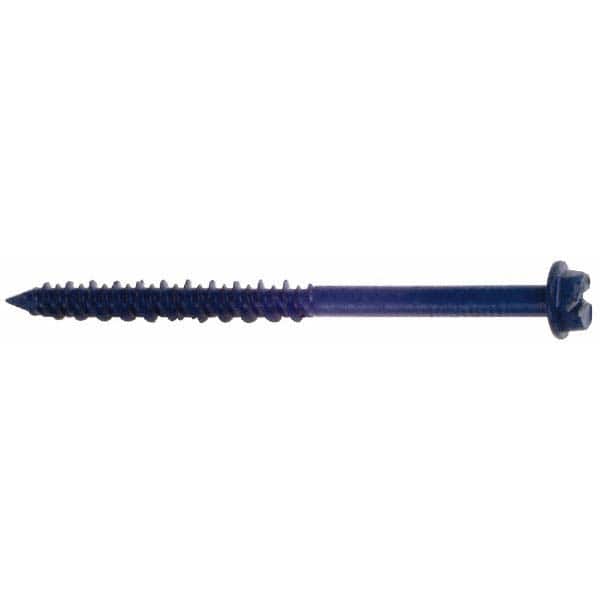 Red Head - 3/16" Diam, 3-1/4" Length Under Head, Hex Drive, Concrete Screw & Masonry Fastener - Exact Tooling