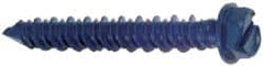 Made in USA - 1/4" Diam, 5" Length Under Head, Hex Drive, Concrete Screw & Masonry Fastener - Steel, Blue Climaseal Finish, Includes Drill Bit - Exact Tooling