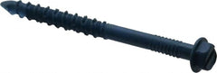 Made in USA - 1/4" Diam, 2-3/4" Length Under Head, Hex Drive, Concrete Screw & Masonry Fastener - Steel, Blue Climaseal Finish, Includes Drill Bit - Exact Tooling