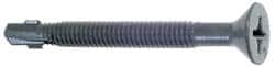 Buildex - #12, Flat Head, Phillips Drive, 2-1/4" OAL, #4 Point, Self Drilling Screw - Steel - Exact Tooling
