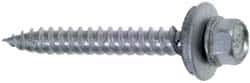 Buildex - #9 Hex Washer Head Sheet Metal Screw - Steel, 1" Length Under Head - Exact Tooling