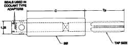 Parlec - 5/16" Tap Shank Diam, 0.234" Tap Square Size, 1/16" Pipe Tap, - 3.7" Projection, 1-1/4" Shank OD, Through Coolant, Series Numertap 770 - Exact Tooling