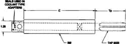 Parlec - 1.108" Tap Shank Diam, 0.831" Tap Square Size, 1-5/16" & 1-3/8" Tap, - 6.7" Projection, 1-1/4" Shank OD, Through Coolant, Series Numertap 770 - Exact Tooling