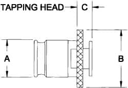 Parlec - 1.108" Tap Shank Diam, 0.831" Tap Square Size, 1-3/8" Tap, #3 Tapping Adapter - 1.77" Projection, 1.89" Shank OD, Series Numertap 300 - Exact Tooling