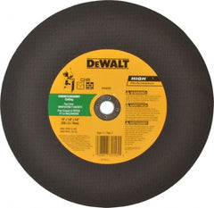 DeWALT - 10" 24 Grit Silicon Carbide Cutoff Wheel - 1/8" Thick, 5/8" Arbor, 6,100 Max RPM, Use with Stationary Tools - Exact Tooling