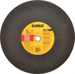DeWALT - 16" Aluminum Oxide Cutoff Wheel - 7/64" Thick, 1" Arbor, 3,800 Max RPM, Use with Stationary Tools - Exact Tooling
