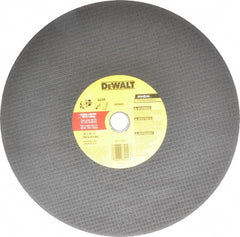DeWALT - 14" Aluminum Oxide Cutoff Wheel - 1/8" Thick, 1" Arbor, 5,500 Max RPM, Use with Circular Saws - Exact Tooling