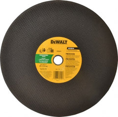 DeWALT - 14" Silicon Carbide Cutoff Wheel - 1/8" Thick, 1" Arbor, 5,500 Max RPM, Use with Circular Saws - Exact Tooling
