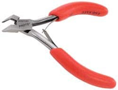 Proto - 4-1/2" OAL, 20 AWG Capacity, Flush Cutter - 3/8" Jaw Length x 7/16" Jaw Width, Angled Tip Head, ESD Cushion Handle - Exact Tooling
