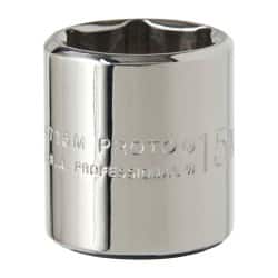 Proto - 1/4" Drive, Standard Hand Socket - 6 Points, 7/8" OAL, Alloy Steel, Chrome Finish - Exact Tooling