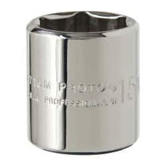 Proto - 1/4" Drive, Standard Hand Socket - 6 Points, 7/8" OAL, Alloy Steel, Chrome Finish - Exact Tooling
