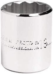 Proto - 3/8" Drive, Standard Hand Socket - 12 Points, 1-3/8" OAL, Chrome Vanadium, Chrome Finish - Exact Tooling