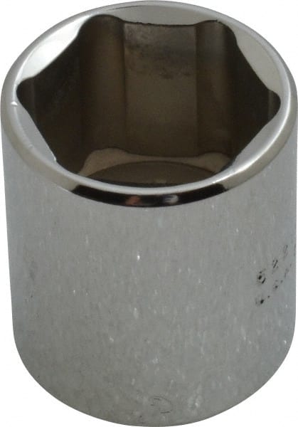 Proto - 3/8" Drive, Standard Hand Socket - 6 Points, 1-3/16" OAL, Chrome Vanadium, Chrome Finish - Exact Tooling