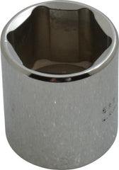 Proto - 3/8" Drive, Standard Hand Socket - 6 Points, 1-3/16" OAL, Chrome Vanadium, Chrome Finish - Exact Tooling