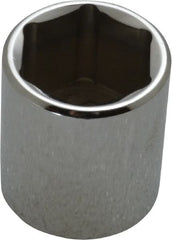 Proto - 3/8" Drive, Standard Hand Socket - 6 Points, 1-3/16" OAL, Chrome Vanadium, Chrome Finish - Exact Tooling