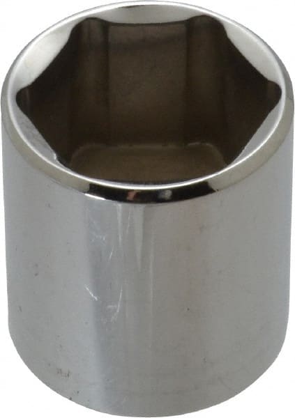 Proto - 3/8" Drive, Standard Hand Socket - 6 Points, 1-5/16" OAL, Chrome Vanadium, Chrome Finish - Exact Tooling