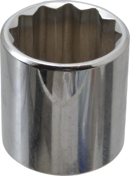 Proto - 3/8" Drive, Standard Hand Socket - 12 Points, 1-3/8" OAL, Chrome Vanadium, Chrome Finish - Exact Tooling