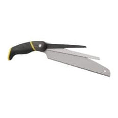 Stanley - 6, 8, 10" Carbon Steel Blade 3-in-1 Saw Set - Aluminum, ABS, TPR Handle, Black Plastic Pistol Grip, 15" OAL - Exact Tooling