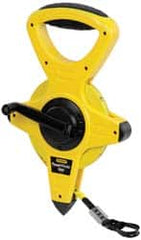 Stanley - 100' x 1/2" Tape Measure - 1/8" & 1/100 & 1/10 & 0.10' Graduation, Engineer Scale Graduation Style, Yellow/Black Case - Exact Tooling