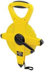 Stanley - 300' x 1/2" Tape Measure - 1/8" & 1/100 & 0.10 & 1/10' Graduation, Engineer Scale Graduation Style, Yellow/Black Case - Exact Tooling