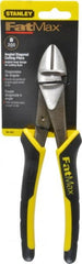 Stanley - 8" OAL, Diagonal Cutter - 1" Jaw Length x 1-1/16" Jaw Width, Oval/Angled Head, Double Injection Molded Handle - Exact Tooling