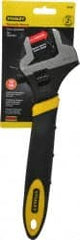 Stanley - 1-1/2" Jaw Capacity, 12" Standard Adjustable Wrench - Chrome Vanadium Steel, Black Finish, 12" OAL - Exact Tooling