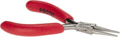 Proto - 4-1/2" OAL, 1-3/64" Jaw Length x 27/64" Jaw Width, Long Nose Mini Pliers - Standard Jaw, Round Nose Head, ESD Cushion Handles, with Spring - Exact Tooling