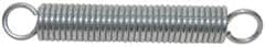 Made in USA - 1/4" OD, 5.21 Lb Max Load, 3.62" Max Ext Len, 0.032" Wire Diam Stainless Steel Extension Spring - 2.64 Lb/In Rating, 1.17 Lb Init Tension, 2" Free Length - Exact Tooling