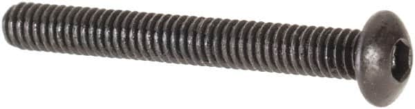 Value Collection - #1-72 UNF Hex Socket Drive, Button Screw - Alloy Steel, Black Oxide Finish, Fully Threaded, 5/8" Length Under Head - Exact Tooling