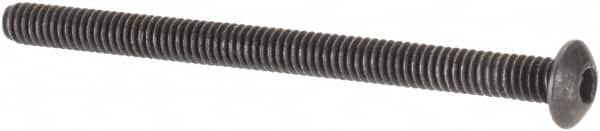 Value Collection - #1-72 UNF Hex Socket Drive, Button Screw - Alloy Steel, Black Oxide Finish, Fully Threaded, 1" Length Under Head - Exact Tooling