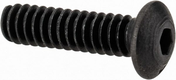 Value Collection - #4-40 UNC Hex Socket Drive, Button Screw - Alloy Steel, Black Oxide Finish, Fully Threaded, 7/16" Length Under Head - Exact Tooling